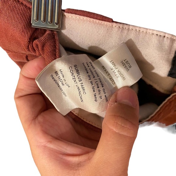 Reformation Work Pant in Rust Sz 26 - Picture 10 of 11